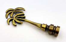 Load image into Gallery viewer, PALM TREE Lamp Finial, Aged Brass Finish, Highly detailed metal casting