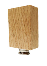 Load image into Gallery viewer, WOOD RECTANGLE BLOCK Solid Beech Lamp Finial W/Dual Thread Base in 4 Plated Finishes