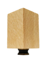 Load image into Gallery viewer, WOOD RECTANGLE CUBE Solid Beech Lamp Finial W/Dual Thread Base in 4 Plated Finishes