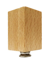 Load image into Gallery viewer, WOOD RECTANGLE CUBE Solid Beech Lamp Finial W/Dual Thread Base in 4 Plated Finishes