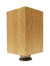 Load image into Gallery viewer, WOOD RECTANGLE CUBE Solid Beech Lamp Finial W/Dual Thread Base in 4 Plated Finishes