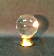 Load image into Gallery viewer, ORB Optic Glass Crystal Lamp Finial-Chrome or Satin Brass Finish