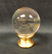 Load image into Gallery viewer, ORB Optic Glass Crystal Lamp Finial-Chrome or Satin Brass Finish