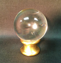 Load image into Gallery viewer, ORB Optic Glass Crystal Lamp Finial-Chrome or Satin Brass Finish