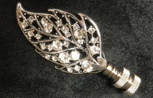Load image into Gallery viewer, RHINESTONE LEAF Lamp Finial-Antique Silver Finish