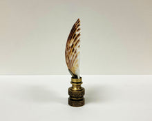 Load image into Gallery viewer, SEA SCALLOP Shell Lamp Finial with Polished Brass or Antique Brass Base (1-PC.)