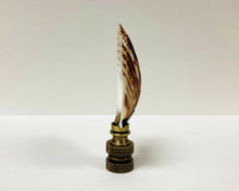 Load image into Gallery viewer, SEA SCALLOP Shell Lamp Finial with Polished Brass or Antique Brass Base (1-PC.)