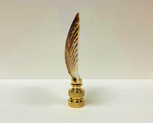 Load image into Gallery viewer, SEA SCALLOP Shell Lamp Finial with Polished Brass or Antique Brass Base (1-PC.)
