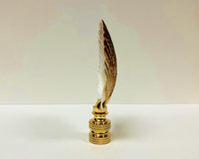 Load image into Gallery viewer, SEA SCALLOP Shell Lamp Finial with Polished Brass or Antique Brass Base (1-PC.)