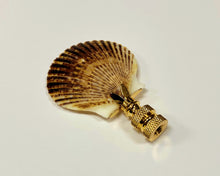 Load image into Gallery viewer, SEA SCALLOP Shell Lamp Finial with Polished Brass or Antique Brass Base (1-PC.)