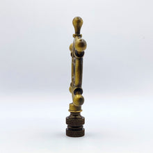 Load image into Gallery viewer, SHIPS WHEEL Lamp Finial, Aged Brass Finish, Highly detailed metal casting