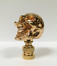 Load image into Gallery viewer, SKULL Lamp Finial, Aged Brass, Polished Gold or Chrome Finish, Highly detailed metal casting (1Pc.)