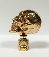 Load image into Gallery viewer, SKULL Lamp Finial, Aged Brass, Polished Gold or Chrome Finish, Highly detailed metal casting (1Pc.)