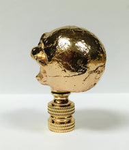 Load image into Gallery viewer, SKULL Lamp Finial, Aged Brass, Polished Gold or Chrome Finish, Highly detailed metal casting (1Pc.)