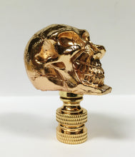 Load image into Gallery viewer, SKULL Lamp Finial, Aged Brass, Polished Gold or Chrome Finish, Highly detailed metal casting (1Pc.)