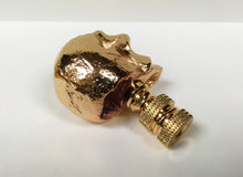 Load image into Gallery viewer, SKULL Lamp Finial, Aged Brass, Polished Gold or Chrome Finish, Highly detailed metal casting (1Pc.)