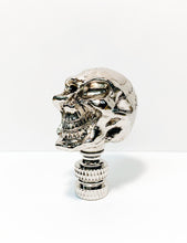 Load image into Gallery viewer, SKULL Lamp Finial, Aged Brass, Polished Gold or Chrome Finish, Highly detailed metal casting (1Pc.)