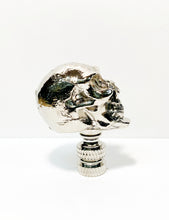 Load image into Gallery viewer, SKULL Lamp Finial, Aged Brass, Polished Gold or Chrome Finish, Highly detailed metal casting (1Pc.)