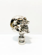 Load image into Gallery viewer, SKULL Lamp Finial, Aged Brass, Polished Gold or Chrome Finish, Highly detailed metal casting (1Pc.)
