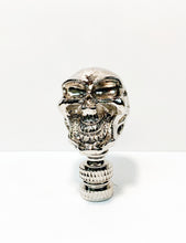 Load image into Gallery viewer, SKULL Lamp Finial, Aged Brass, Polished Gold or Chrome Finish, Highly detailed metal casting (1Pc.)