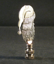 Load image into Gallery viewer, Holiday-Christmas Lamp Finial, SANTA HEAD-Pewter Finish, Detailed metal casting
