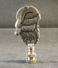 Load image into Gallery viewer, Holiday-Christmas Lamp Finial, SANTA HEAD-Pewter Finish, Detailed metal casting