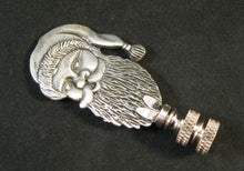 Load image into Gallery viewer, Holiday-Christmas Lamp Finial, SANTA HEAD-Pewter Finish, Detailed metal casting