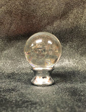 Load image into Gallery viewer, ORB Optic Glass Crystal Lamp Finial-Chrome or Satin Brass Finish
