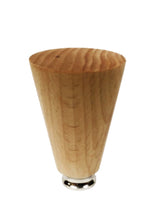 Load image into Gallery viewer, WOOD TAPERED CYLINDER Solid Beech Lamp Finial W/Dual Thread Base in 4 Plated Finishes