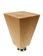 Load image into Gallery viewer, WOOD TAPERED RECTANGLE Solid Beech Lamp Finial W/Dual Thread Base in 4 Plated Finishes
