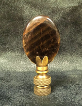 Load image into Gallery viewer, TIGER EYE QUARTZ Oval Stone Lamp Finial with AB,PB or SN Base (1-PC.)