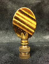 Load image into Gallery viewer, TIGER EYE QUARTZ Oval Stone Lamp Finial with AB,PB or SN Base (1-PC.)
