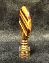 Load image into Gallery viewer, TIGER EYE QUARTZ Oval Stone Lamp Finial with AB,PB or SN Base (1-PC.)