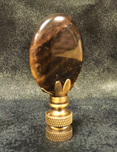 Load image into Gallery viewer, TIGER EYE QUARTZ Oval Stone Lamp Finial with AB,PB or SN Base (1-PC.)