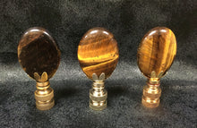 Load image into Gallery viewer, TIGER EYE QUARTZ Oval Stone Lamp Finial with AB,PB or SN Base (1-PC.)
