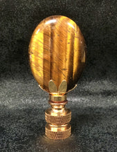 Load image into Gallery viewer, TIGER EYE QUARTZ Oval Stone Lamp Finial with AB,PB or SN Base (1-PC.)