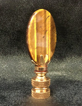 Load image into Gallery viewer, TIGER EYE QUARTZ Oval Stone Lamp Finial with AB,PB or SN Base (1-PC.)