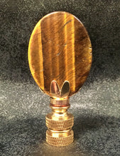 Load image into Gallery viewer, TIGER EYE QUARTZ Oval Stone Lamp Finial with AB,PB or SN Base (1-PC.)