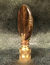 Load image into Gallery viewer, TIGER EYE QUARTZ Oval Stone Lamp Finial with AB,PB or SN Base (1-PC.)