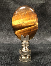 Load image into Gallery viewer, TIGER EYE QUARTZ Oval Stone Lamp Finial with AB,PB or SN Base (1-PC.)