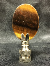 Load image into Gallery viewer, TIGER EYE QUARTZ Oval Stone Lamp Finial with AB,PB or SN Base (1-PC.)