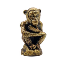 Load image into Gallery viewer, THINKING MONKEY Lamp Finial-Aged Brass Finish, Highly detailed metal casting