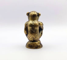 Load image into Gallery viewer, THINKING MONKEY Lamp Finial-Aged Brass Finish, Highly detailed metal casting