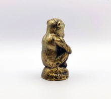 Load image into Gallery viewer, THINKING MONKEY Lamp Finial-Aged Brass Finish, Highly detailed metal casting