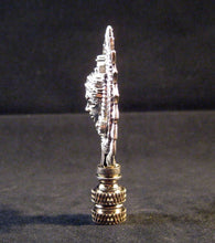 Load image into Gallery viewer, TIBETAN SUN GOD Lamp Finial-Antique Silver Finish-Satin Nickel Base-Detailed Casting