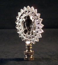 Load image into Gallery viewer, TIBETAN SUN GOD Lamp Finial-Antique Silver Finish-Satin Nickel Base-Detailed Casting