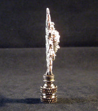 Load image into Gallery viewer, TIBETAN SUN GOD Lamp Finial-Antique Silver Finish-Satin Nickel Base-Detailed Casting