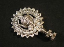 Load image into Gallery viewer, TIBETAN SUN GOD Lamp Finial-Antique Silver Finish-Satin Nickel Base-Detailed Casting