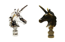 Load image into Gallery viewer, UNICORN Lamp Finial-Aged Brass or Polished Chrome Finish, Highly detailed metal casting (1Pc.)