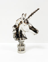 Load image into Gallery viewer, UNICORN Lamp Finial-Aged Brass or Polished Chrome Finish, Highly detailed metal casting (1Pc.)
